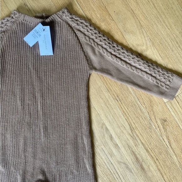 Banana Republic Baby Sweater Cable Knit Full Length Onesie- 18-24m, Camel Brown - Picture 2 of 9